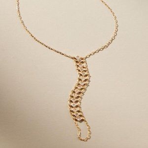 Anthropologie Delicate Crystal Lariat Necklace NWT